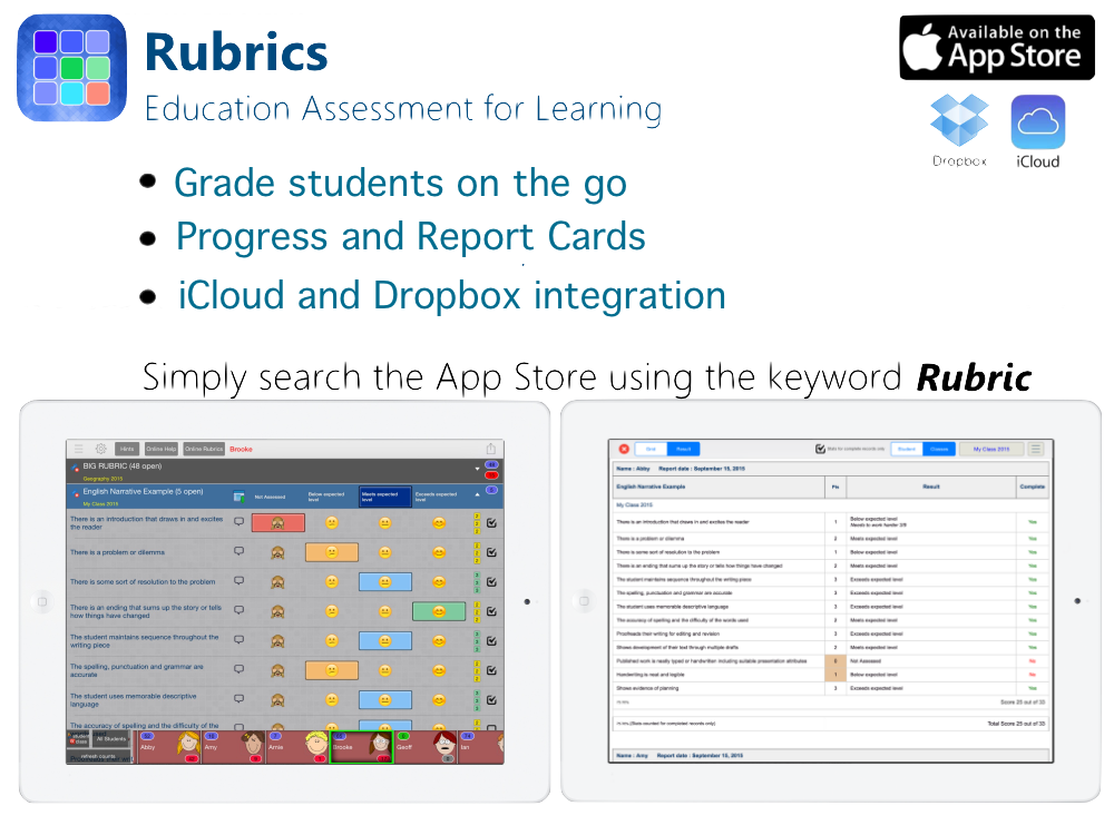 Rubrics for iPad